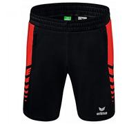Erima Niños Six Wings Pantalón Corto, Negro/Rojo, 164
