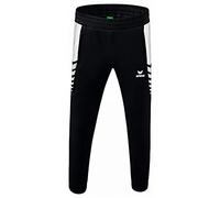 Erima Niños Six Wings Worker Pantalón, Negro/Blanco, 140
