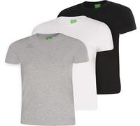 erima Pack de 3 Deportes de Equipo Camiseta, Negro/Gris Melange/Blanco, 128 Unisex niños