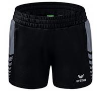 Erima Mujer Six Wings Pantalón Corto, Negro/Slate Grey, 36