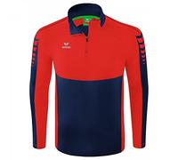 ERIMA Six Wings Top de Entrenamiento con Media Cremallera, Unisex Adulto, Azul (New Navy/Red), S