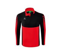 ERIMA Six Wings Top de Entrenamiento con Media Cremallera, Unisex Adulto, Negro (Red/Black), S