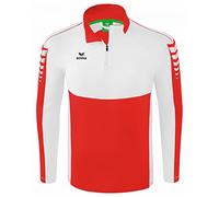 ERIMA Six Wings Top de Entrenamiento con Media Cremallera, Unisex Adulto, Rojo (Red/White), XXXL