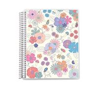 Erin Condren - Cuaderno de cuadrícula de puntos encuadernado en espiral de 8.5 x 11 pulgadas - Groovy Blooms - Rejilla de puntos de 5 mm. Cuaderno de escritura de 160 páginas, dibujo y arte. Papel Mohawk grueso de 80 libras