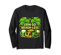 Erin Go Bragh-Less Irish Beer Funny St. Patrick’s Day Manga Larga