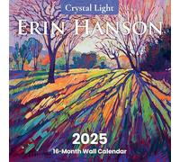 Erin Hanson Calendario 2025 con luz de cristal, paisajes de bellas artes, calendario de pared grande con vibrantes pinturas de luz de cristal, calendario mensual para oficina, papel grueso de 12 x 24