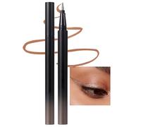 Erinde Delineador de ojos líquido con purpurina marrón, lápiz delineador de ojos con purpurina líquida, lápiz delineador de ojos perlado metálico, maquillaje de ojos brillante resistente al agua