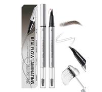 Erinde Lapiz Cejas Curvo 30°, Lápiz de Cejas Waterproof de Doble Punta, con Fijador de Cejas Transparente, Trazo Preciso, Efecto Microblading Natural, Cejas de Larga Duración #02