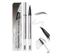 Erinde Lapiz Cejas Curvo 30°, Lápiz de Cejas Waterproof de Doble Punta, con Fijador de Cejas Transparente, Trazo Preciso, Efecto Microblading Natural, Cejas de Larga Duración #01