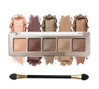 Erinde Paleta de Maquillaje de Ojos 5 Colores, Paleta de Sombras de Ojos Mate y Paillette, Eyeshadow Altamente Pigmentado, Textura Suave Fácil de Difuminar, con Pincel Aplicador #04