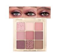 Erinde - Paleta de sombra de ojos (9 colores, Pearlescent Paleta de sombras de ojos, mate de larga duración, brillante Shimmer Paletas de maquillaje, color rosa pigmentadas# 04