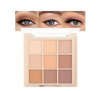 Erinde Paleta de sombras de ojos mate, 9 tonos nude, larga duración, resistente al agua, mate, maquillaje de ojos de larga duración #00