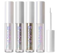 Erinde Set de Delineador de Ojos Líquido 4Pcs con Purpurina, Lápiz de Ojos Metálico con Destellos, Altamente Pigmentado y Resistente al Agua de Larga Duración, #01#02#03#04