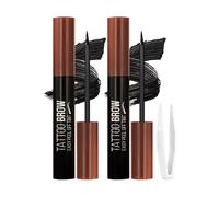 Erinde Tinte de Cejas Peel-Off 2 Piezas, Gel de Cejas de Larga Duración, con Pinzas, Efecto Natural, Sin Dañar el Vello ni Irritar, Hasta 3 Días #01 Negro