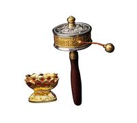 ERINGOGO 1 Juego Adorno de rueda de oración sostuvo cantando decoración temática religiosa distancia entre ejes rueda de oración tibetana delicada rueda de oración cobre