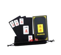ERINGOGO 1 Juego Mini fichas de Mahjong Cubiertas Largo Bebiendo Agua Accesorio de Entretenimiento Jugar Frío póker Jumbo temático Tarjeta Mago Mahjong Jugando Cartas póquer de PVC Negro