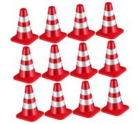 ERINGOGO 12 Piezas Conos de Tráfico de Juguete para de Señalización Vial de Plástico Resistente Educativo para Aprendizaje y Decoración de Mini Casas