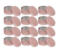 ERINGOGO 12 Tarros Metálicos Redondos para Velas 50 Ml Latas Tapa Hermética Mate Color Rosa Contenedores para Hacer y Guardar Velas Ideales para Manualidades y Viaje