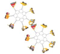 ERINGOGO 12piezas Llaveros De Construcción De Vehículos Excavadora Camión De Cemento Bulldozer Para Fiestas Infantiles y Decoraciones De Cumpleaños