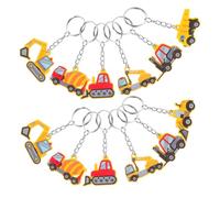 ERINGOGO 12piezas Llaveros De Construcción Para Fiestas Temáticas De Cumpleaños y Shower Incluye Excavadora Camión De Cemento Grúa y Accesorios De Fiesta Divertidos y Coloridos Para