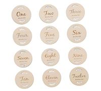ERINGOGO 12piezas Tarjetas De De Crecimiento Para Bebés Set Madera Para De y Cumpleaños Accesorios De Fotografía Para Conmemorar El Primer Año De