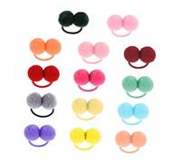 ERINGOGO 14 piezas Bandas Elásticas con Pompones para Accesorios de Pelo Suaves y Duraderos para Fiestas Escuela y Diario