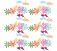 ERINGOGO 150 piezas Paraguas de Cóctel Coloridos Palillos para Bebidas Decorativos Reutilizables para Fiesta Hawaiana y Restaurante Hogar Surtido Octogonal Pétalo