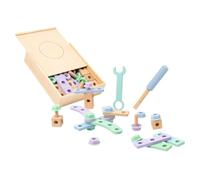 ERINGOGO 1Juego Caja de Herramientas de Madera para Kit de Herramientas de Aprendizaje DIY Juguete Educativo para Desarrollo de Habilidades y Creatividad para Pequeños