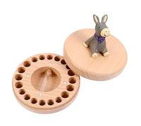 ERINGOGO 1juego Caja De Recuerdos Para Dientes De Leche Infantil Organizador De Almacenamiento De Dientes Deciduos Diseño De Animales De Cuento Para Bebés y Incluye Espacios Para Fechas y