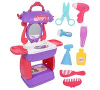 ERINGOGO 1juego Maquillaje y Estilista Infantil Maletín Portátil Kit De Simulación De Belleza para Niñas Juguete Cognitivo De Peluquería y Accesorios