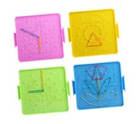 ERINGOGO 1juego Placas De Clavos Educativas para Herramienta De Enseñanza De Matemáticas Primarias Incluye Gomas De Borrar Diseño y Seguro para Aprender Geometría