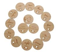 ERINGOGO 1Juego Tarjetas Mensuales de Tarjetas de Crecimiento de Madera para Fotografía para Conmemorar el Primer Año del Recién Nacido Natural y Clásico