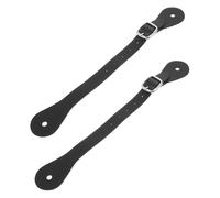 ERINGOGO 2 Correas de Espuela Ajustables de Cuero Negro para Equitación, Correas de Talón Resistentes para Botas Cowboy, Equipamiento Ecuestre para Competición y Entrenamiento al Aire