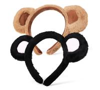 ERINGOGO 2 Diademas de Oso de Felpa Orejas Tridimensionales para Fiestas de Cosplay y Halloween, Accesorios Fotográficos Creativos y Adorables para Niños y Adultos