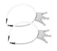 ERINGOGO 2 Diademas Doradas Para El Cabello Coronas Para Niñas Diademas Para Niñas Con Purpurina Diademas De Diseño Diadema De Plástico Plateada