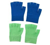 ERINGOGO 2 Pares de Guantes de Gel Hidratantes sin Dedos para Manos Secas, Tejido Azul Protección y Cuidado Piel Uso Nocturno y Trabajo