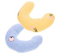ERINGOGO 2 Piezas Almohada para Gatos Forma Cojín de Cuello para Gatitos de Azul y Amarillo Suave y Reutilizable para Descanso y Sueño Cómodo