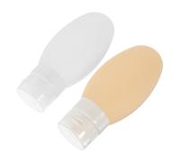 ERINGOGO 2 piezas Botellas de Viaje de Silicona con Dispensador Exprimible y Ventosa Reutilizables para Lociones Champú y Gel Corporal Portátiles para Camping y Gimnasio