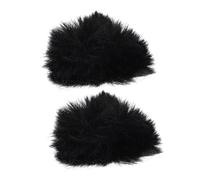 ERINGOGO 2 piezas de Micrófono de Peluche Negro Protector Anti-salpicaduras y Viento Accesorio Práctico para Micrófono Profesional