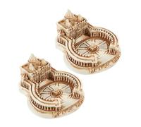 ERINGOGO 2 Piezas Decorativo Resina Mini Edificio Iglesia San Pietro Detallado para Hogar Oficina Coleccionistas