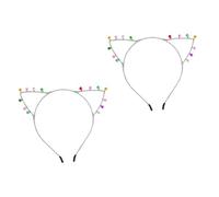 ERINGOGO 2 Piezas Diademas de Orejas de Gato Cascabeles Decorativas para Fiesta Cosplay Accesorios Llamativos para Mujeres