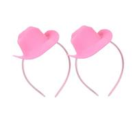 ERINGOGO 2 Piezas Diademas Rosa con Mini Sombrero Cowgirl Accesorios Western para Mujeres y Niñas para Despedidas de Soltera y Fiestas de Cumpleaños
