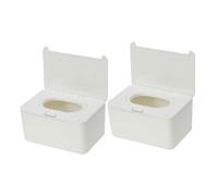ERINGOGO 2 piezas Dispensador de Toallitas Húmedas Reutilizable para Caja Práctica y Duradera para Toallas Húmedas y Secas Contenedor Sellado para Hogar y Viaje de Unidades Blancas