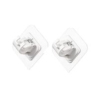 ERINGOGO 2 Piezas Ganchos Adhesivos para Barra de Cortina Clips Autoadhesivos Abs sin Taladro Soporte para Varillas Telescópicas Baño y Cocina Fijación Rápida y Resistente