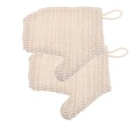 ERINGOGO 2 piezas Guantes Exfoliantes para Ducha Manoplas de Baño Reutilizables de Algodón y Ramio Doble Cara para Limpieza Eficaz Generación de Rica para Cuidado Corporal Diario