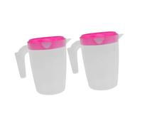 ERINGOGO 2 Piezas Jarra Plástica Resistente con Tapa Hermética y Vertedor de Unidades para Bebidas Frías para Nevera Jugos Agua y Cerveza Bares y Fiestas
