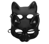 ERINGOGO 2 Piezas Máscara En Blanco Cuentas De Animales Para Pulseras Equipo Para Hacer Mascaras Máscara De Carnaval Disfraz De Depredador Formas De Gato Pvc Beads De Plástico Papel Negro