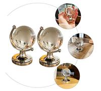 ERINGOGO 2 piezas Mini Globo Terráqueo de Adorno Decorativo para Escritorio Geográfico de Base Estable para Hogar y Oficina