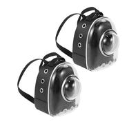 ERINGOGO 2 Piezas Mini Mochila Espacial transportadores de Gatos para casa de muñecas Mochila Porta Gatos Accesorios de casa de muñecas de simulación Black