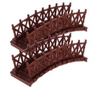 ERINGOGO 2 Piezas Mini Puente de Jardín de Plástico para Microescenas Modelo de Puente de Arco Chino Decoración para Bonsái Acuario y Paisajismo 54X22X20 MM